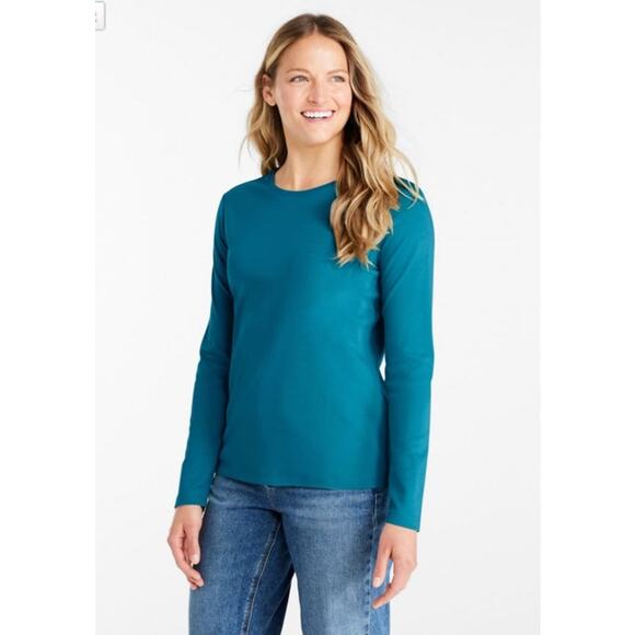 L.L. Bean Supima Cotton Button Cardigan Teal & Long Sleeve Crewneck T Shirt XL - Picture 8 of 8